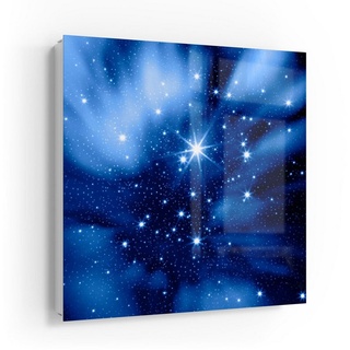 DEQORI Schlüsselkasten 'Ausschnitt Sternenhimmel', Glas Schlüsselbox modern magnetisch beschreibbar weiß