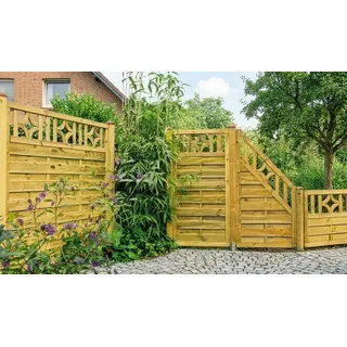 Zaunfeld Köln 180 x 180 cm – Holzsichtschutz aus Kiefer/Fichte – Zaun mit Rankgitter – idealer Sichtschutzzaun für Garten