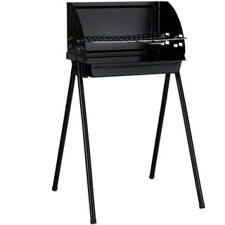 Haushalt International Grill Standgrill Holzkohlegrill mit Windschutz 64256