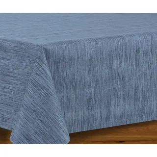 Beautex Tischdecke Wachstuchtischdecke Meterware abwaschbar fleckenabweisend aus PVC (1-tlg), Wasserundurchlässig, Zuschneidbar, Pflegeleicht, Oberflächenversiegelt blau Oval | 140 cm x 210 cm