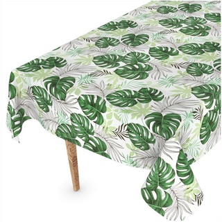 ANRO Tischdecke Wachstuchtischdecke Gartentischdecke Wachstischdecke, Geprägt 130x90cm wasserabweisend grün Rechteck - 130 cm x 90 cm x 0.25 mm