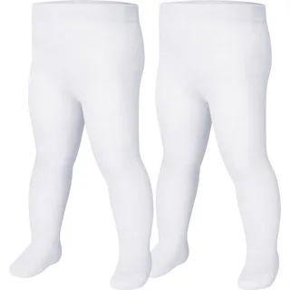 Playshoes Thermo-Strumpfhose uni Doppelpack in weiß | Gr.: 74/80