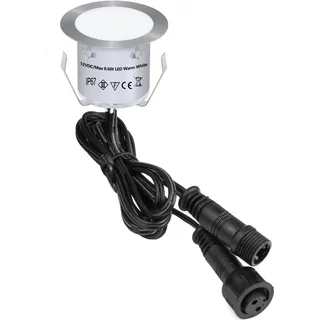 HIBOITEC 1 Stück LED Einbaustrahler, WarmTerrassen Einbaustrahler Außen IP67 Wasserdicht LED Bodeneinbaustrahler 0.8W Terrassenbeleuchtung für Garten Treppen(Netzteil nicht im Lieferumfang enthalten)