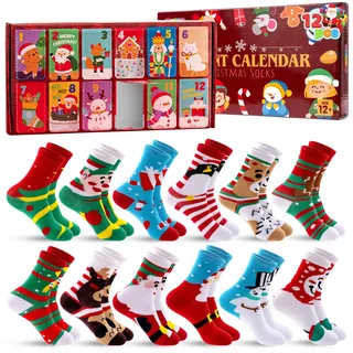 JOYIN 12er-Pack Adventskalender-Socken