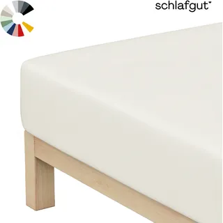 schlafgut Spannbettlaken Jersey 90 x 200 - 100 x 200 cm weiß