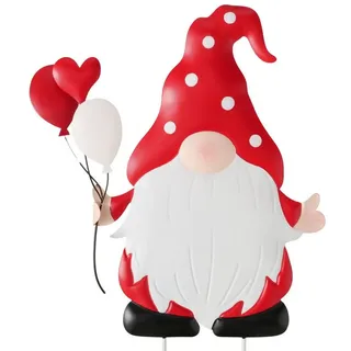 MF Gartenstecker Gartenstecker Wichtel August mit Ballons aus Metall 50cm Weihnachten (1-St)