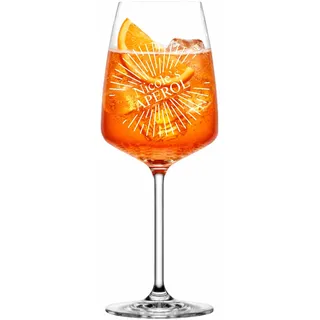 Aperol Spritz Glas mit Name - Personalisiertes Weinglas mit Gravur | Aperol Glas mit Wunschname | Geschenk Freundin Geburtstag Muttertag | Lasergravur (Sunburst)