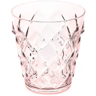 Koziol CRYSTAL S & L Glas | Wasser Eistee Limonade | kristallklarer Kunststoff, bruchfest, stapelbar, leicht, spülmaschinengeeignet | Küche Party Camping (1, transparent rose quartz, 250, Milliliter)