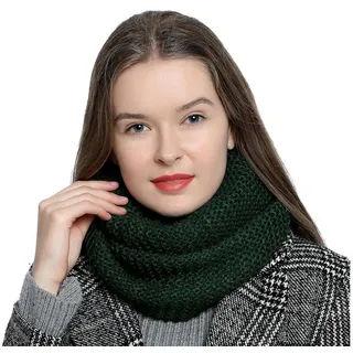 DonDon Schal Damen Winterschal Rundschal Schal, (1-St), Schlauchschal, warm und weich, Grobstrick grün