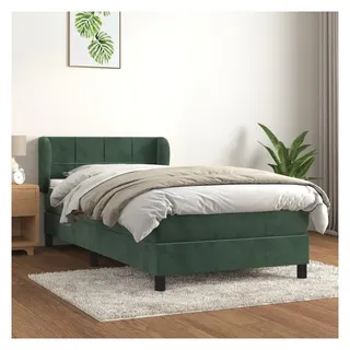 vidaXL Boxspringbett 140 x 200 cm H2 Dunkelgrün