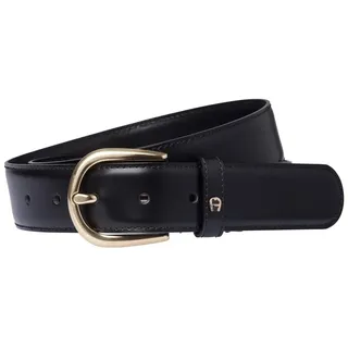 Aigner Gürtel Basic mit S-Schließe gold 126347, schwarz-80 cm - 80