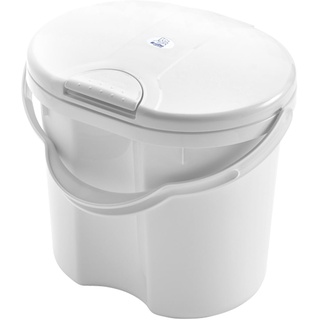 Rotho Babydesign TOP Windeleimer - recycelt - Windeleimer - geruchsdicht - ohne Nachfüllkasetten - Wickeleimer - weiss