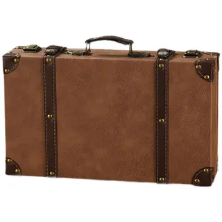 Hzoibyze Vintage Koffer, Gepäckkoffer, Antiker Tragbarer Sammlerkoffer, Dekorative Truhe für Hochzeiten, Zuhause, Damen, Braun