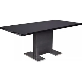 Esstisch Stanley schwarz Glas Edelstahl Küchentisch Tisch Küche Esszimmer - Schwarz