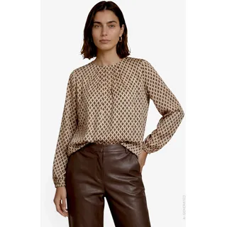 Zero Satinbluse mit Print Cream/Brown 40