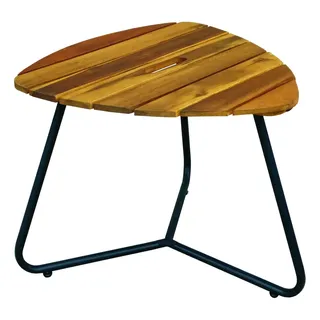 Beistelltisch Couchtisch aus Akazienholz 48 x 48 x 38,5 cm dreieckig braun