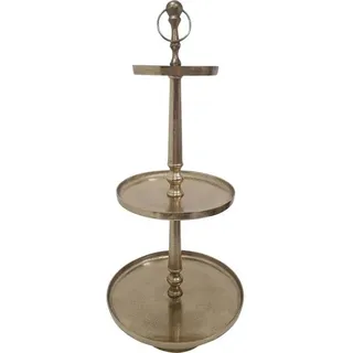 Lesli Living Dekoetagere Etagere Servierständer 41x41x89cm Aluminium gold 3 Etagen goldfarben