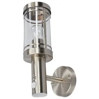 LINDBY Außenleuchte Edelstahl 10,4 x 17,2 x 33,4 cm mit Bewegungsmelder grau