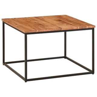 möbelando Couchtisch Couchtisch 60x60x41 cm Massivholz Metall Sofatisch, Couchtisch 60x60x41 cm Massivholz Metall Sofatisch Wohnzimmertisch Akazie, Stubentisch Industrial, Holztisch Kaffeetisch Massiv, Tisch Wohnzimmer