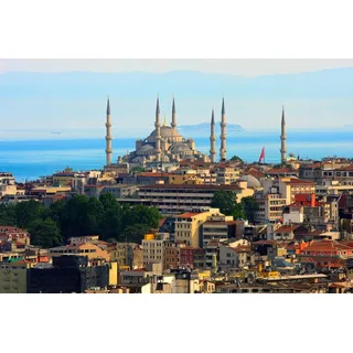 Papermoon Fototapete Istanbul Skyline, glatt bunt 2 m x 1,49 m