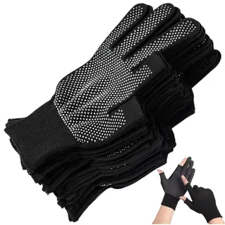 Dinntty 12 Paar Fingerlose Handschuhe, rutschfeste Halbfingerhandschuhe, Touchscreen-Handschuhe, REIT- Und Arbeitshandschuhe, Outdoor-fahrhandschuhe Für Männer Und Frauen