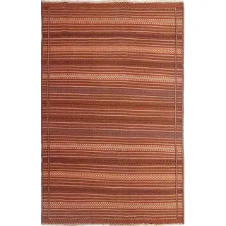 Orientteppich Kelim Fars 194x299 Handgewebter Orientteppich / Perserteppich, Nain Trading, rechteckig, Höhe: 4 mm rot