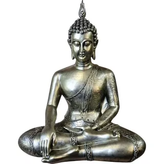 FD Dekofigur Buddha 33 cm Bunt/Grau