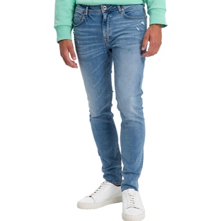 Cross Jeans Herren Jeans Scott Skinny Fit Blau 007 Normaler Bund Reißverschluss W 34 L 32