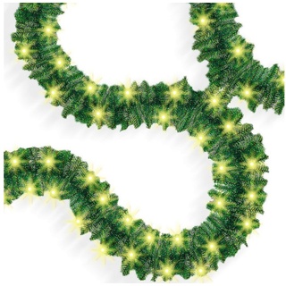 KESSER LED-Girlande, Weihnachtsgirlande mit Beleuchtung 100 LED's grün