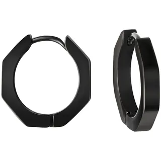 VIVANCE Creolen Edelstahl PVD schwarz achteckig one-size