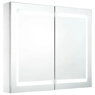 vidaXL LED-Spiegelschrank 80 cm weiß/silber