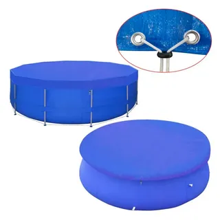 furnicato Pool-Abdeckplane Runde Poolabdeckung 460 cm Dunkelblau aus reißfestem Polyethylen (1-St) blau