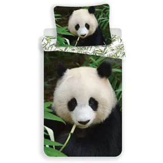 JF Kinder-Bettwäsche-Set Panda-Bär-Motiv 140x200 cm 100% Baumwolle