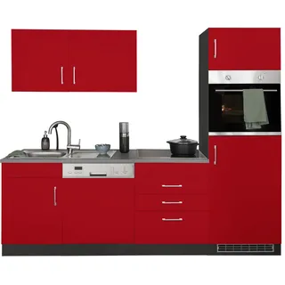 kochstation Küchenzeile KS-Paris 230 cm rot