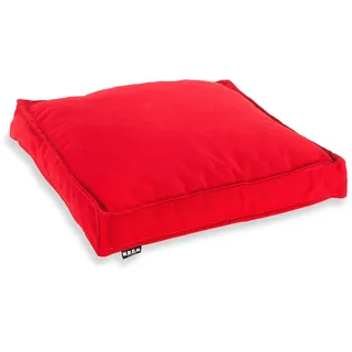 H.O.C.K. Sitzkissen Outdoor Stuhlkissen Classic Uni – UV-beständig, wasserabweisend, Fleckschutz – Garten Terrasse Balkon (50x50x5cm, Rot)