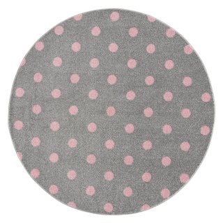 Kinderteppich Circle Rund, Kids Love Rugs, rund, Höhe: 16 mm, weicher Flor grau|rosa|silberfarben Ø 160 cm x 16 mm