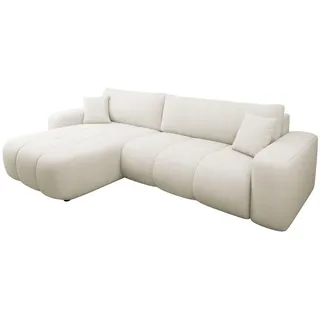 Mirjan24 Ecksofa Creme, Kunststoff, 5-Sitzer, L-Form,L-Form, rund, 274x145 cm, Wohnzimmer, Sofas - Couches, Wohnlandschaften, Ecksofas
