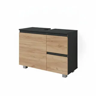 Vicco J-shape 80 x 60,8 x 33 cm anthrazit matt/eiche