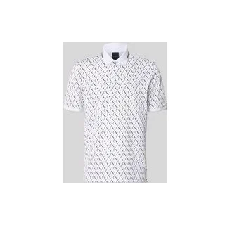 Slim Fit Poloshirt im Allover-Look, Weiss, $listsize[$i].replace('"','"')