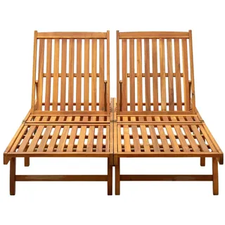 vidaXL Doppel-Sonnenliege 115 x 65 x 85 cm Braun