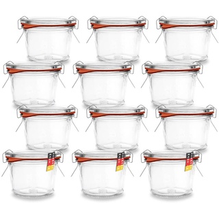 flaschenbauer.de WECK kleines Sturzglas 80ml verwendbar als Mini Eimachglas, Marmeladenglas, Vorratsglas, Konservenglas 12 Stück