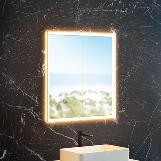 neoro n60 Einbau-Spiegelschrank B: 80 cm mit 2 Türen, mit umlaufender Beleuchtung, für die Schweiz, BN0500MI+BN0477MI,