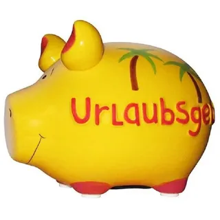 Wurm Spardose Urlaubsgeld 12,5 x 9 cm Keramik Gelb