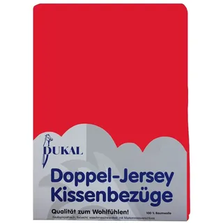Dukal | Kissenbezug 70 x 90 cm | aus hochwertigem DOPPEL-Jersey | 100% Baumwolle | Farbe: rot