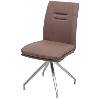 Mendler Esszimmerstuhl HWC-H70 Stoff braun