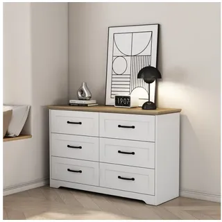 OTTO home Schubkastenkommode Emmilia Sideboard Schubladenschrank Wäscheschrank im Landhaus Design (Scandi Design mit 6 Schubladen für viel Stauraum im Schlafzimmer), Schrankkommode in hochwertiger Qualität weiß