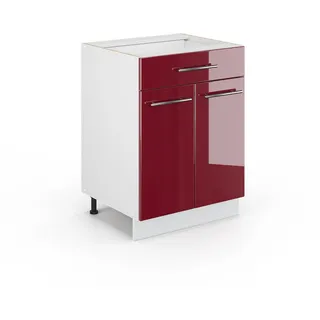 Vicco Schubladenschrank Fame-Line 60 x 51,5 x 81,5 cm Bordeaux Hochglanz