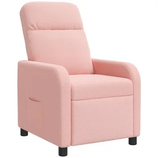 vidaXL Liegesessel Rosa Bouclé 1 x 75 x 90 cm Rosa mit Rollen