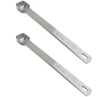 BERYLER 2 x 1/3 Teelöffel (1/3 Teelöffel, 1/10 Esslöffel, 1,5 ml), einzelne kleine quadratische Messlöffel, nur kleine einzelne Edelstahl-Messlöffel
