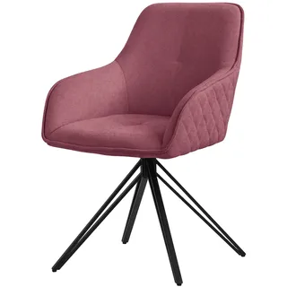 ML-Design Esszimmerstuhl drehbar Webstoff Altrosa